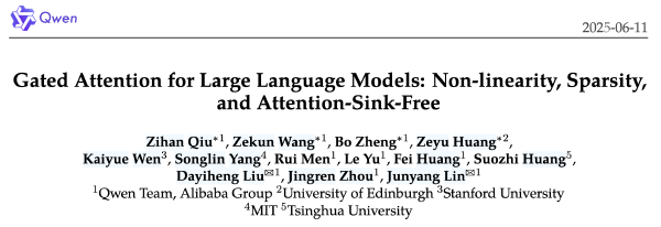 面向大语言模型的门控注意力机制：非线性、稀疏性和Attention-Sink-Free